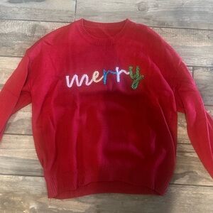 SHEIN Red 'Merry' Sweater